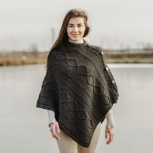 ML906 101 Cable Knit Cowl Neck Poncho Lifestyle 1 SAOL 39029.1744273479